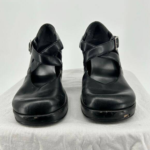 VTG 90s y2k Women's Black MUDD Joby Strappy Criss Cross Mary Jane Heels Sz 7.5 - Picture 2 of 8